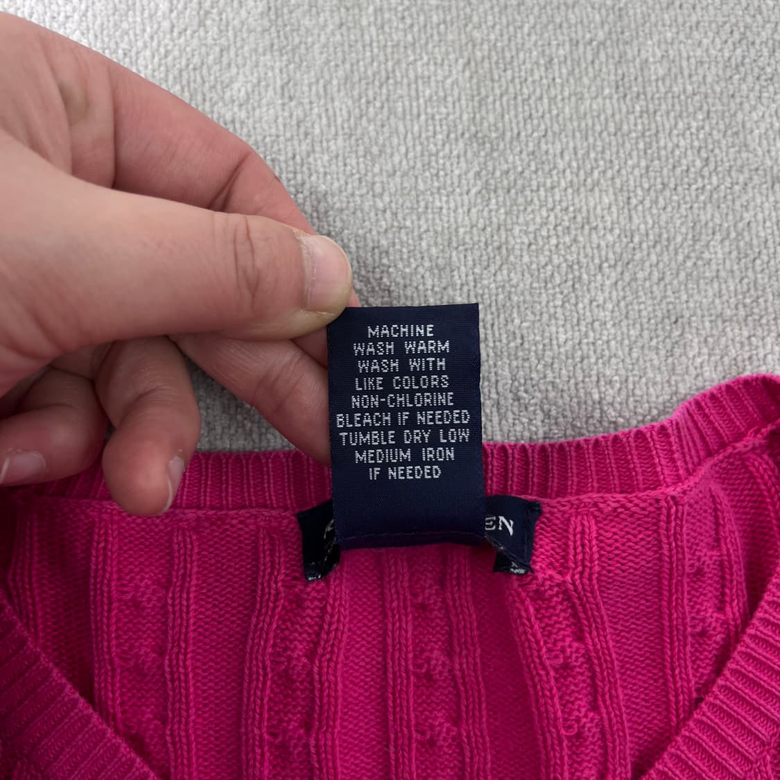 W 95 폴로랄프로렌 핑크 꽈배기 가디건 상품이미지4