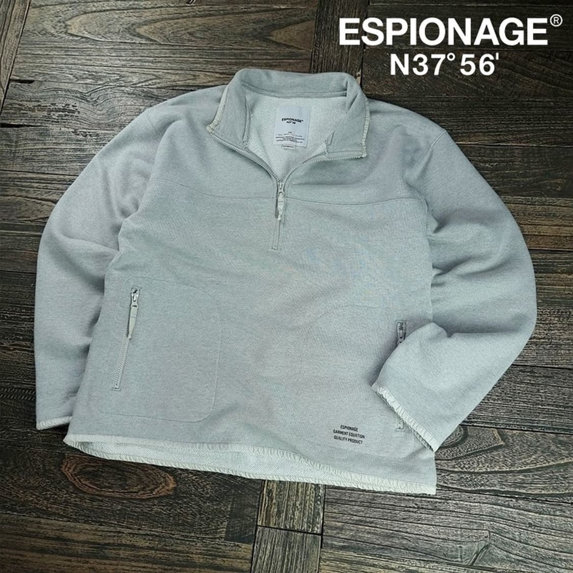 [에스피오나지] 스웻 하프집업 반집업 맨투맨 그레이 M19846 상품이미지1