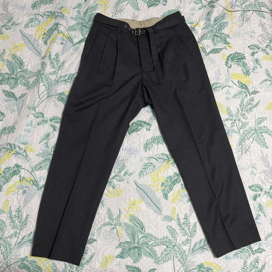 이얼즈어고 바지 울 드롭 벨티드 팬츠 차콜 상품이미지6