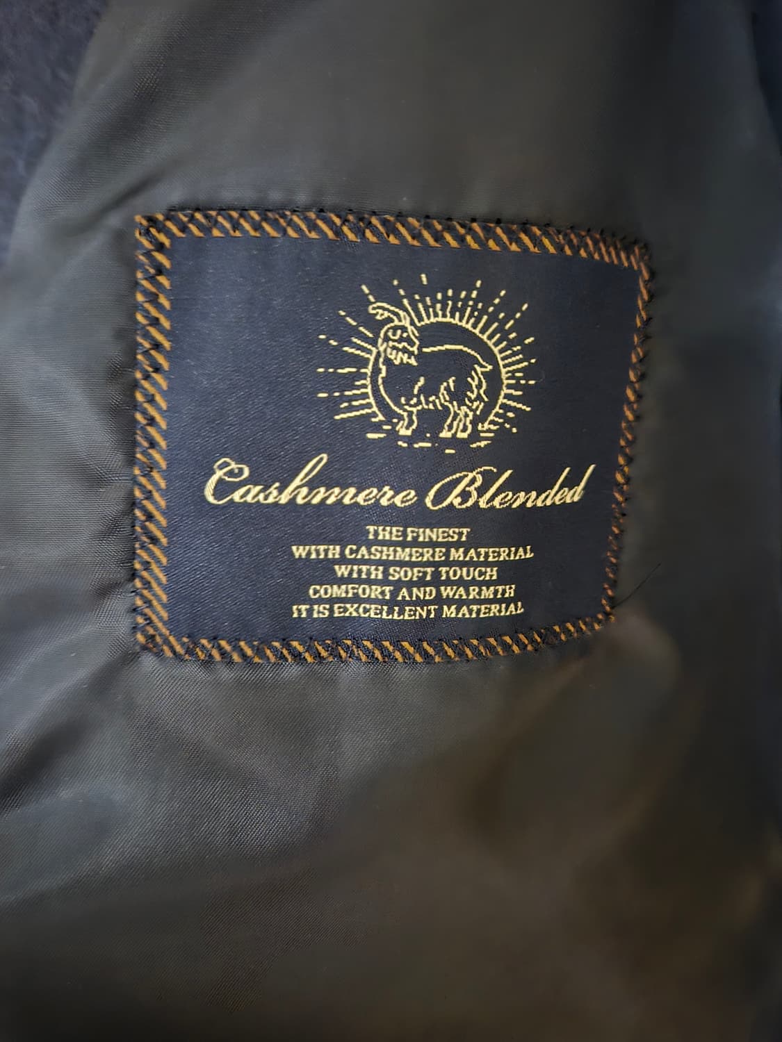 AND Z 남성 캐시미어 혼방 네이비 코트 XL 상품이미지3