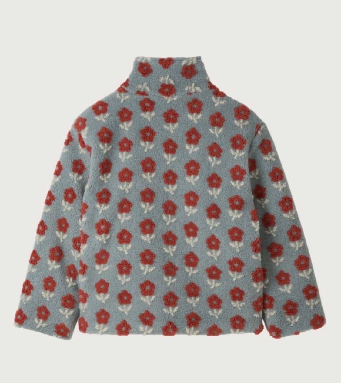 오쿠카 플라워 플리스 퀼팅 자켓 - 블루 그레이 상품이미지2