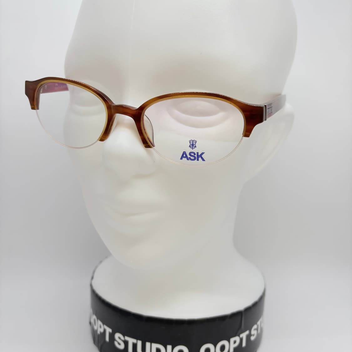 ASK 오벌형 브라운 반뿔테 빈티지안경 상품이미지6