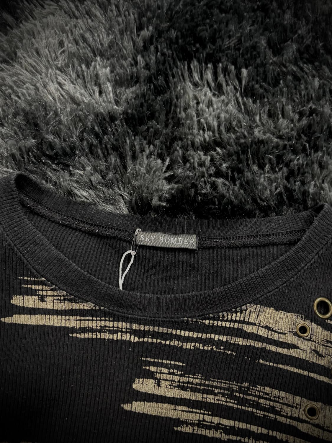 Sky Bomber 골드 그래픽 골지 롱슬리브 상품이미지5