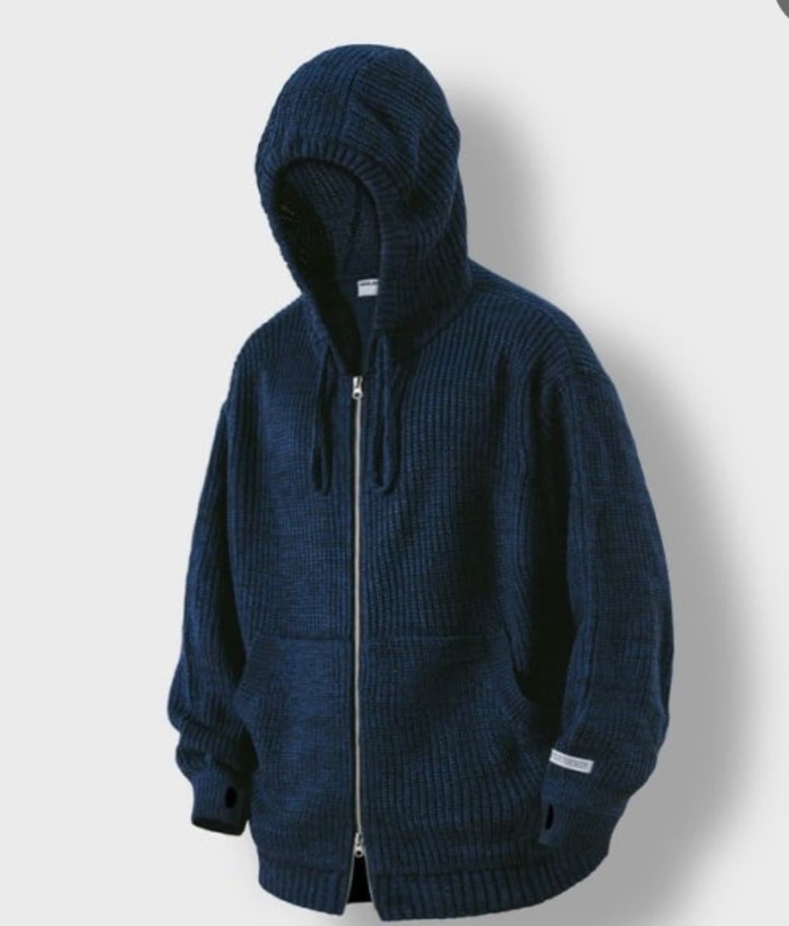 Flow Knit Hoodie Zip up - Navy   상품이미지1