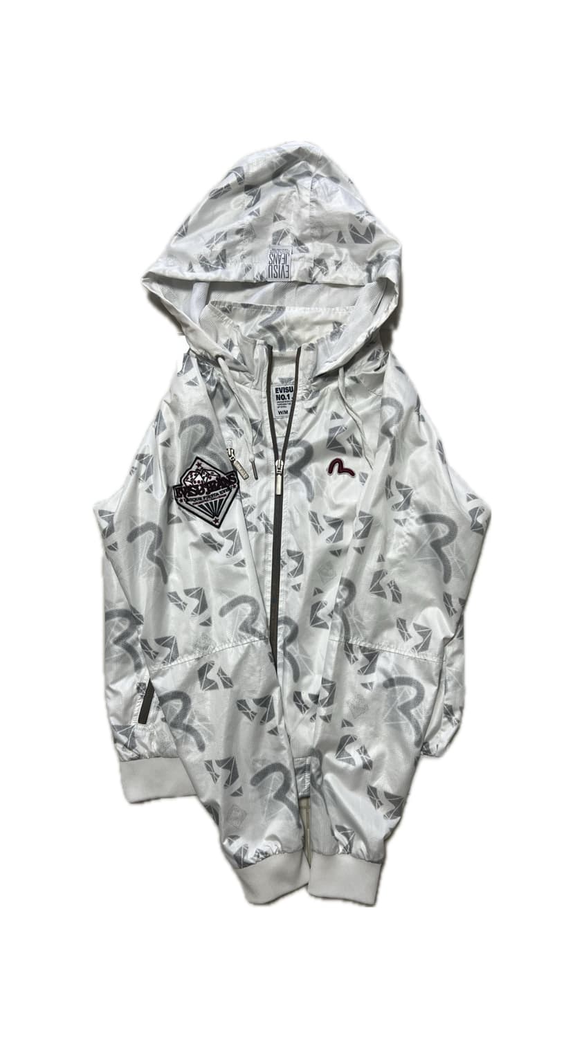 에비수 진스 화이트 풀프린팅 이너메쉬 바람막이 상품이미지1