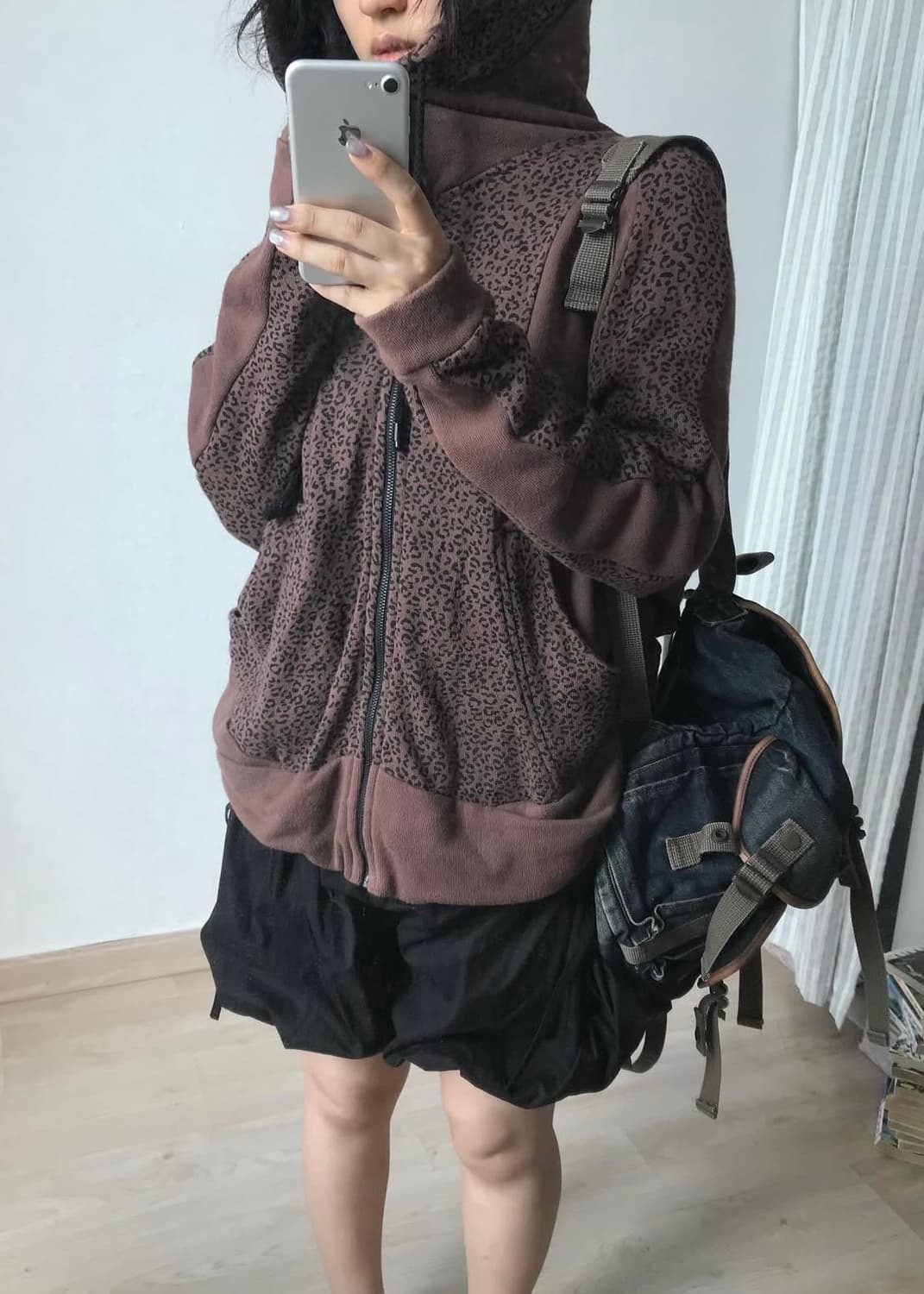 빈티지 호피 후드집업 상품이미지6