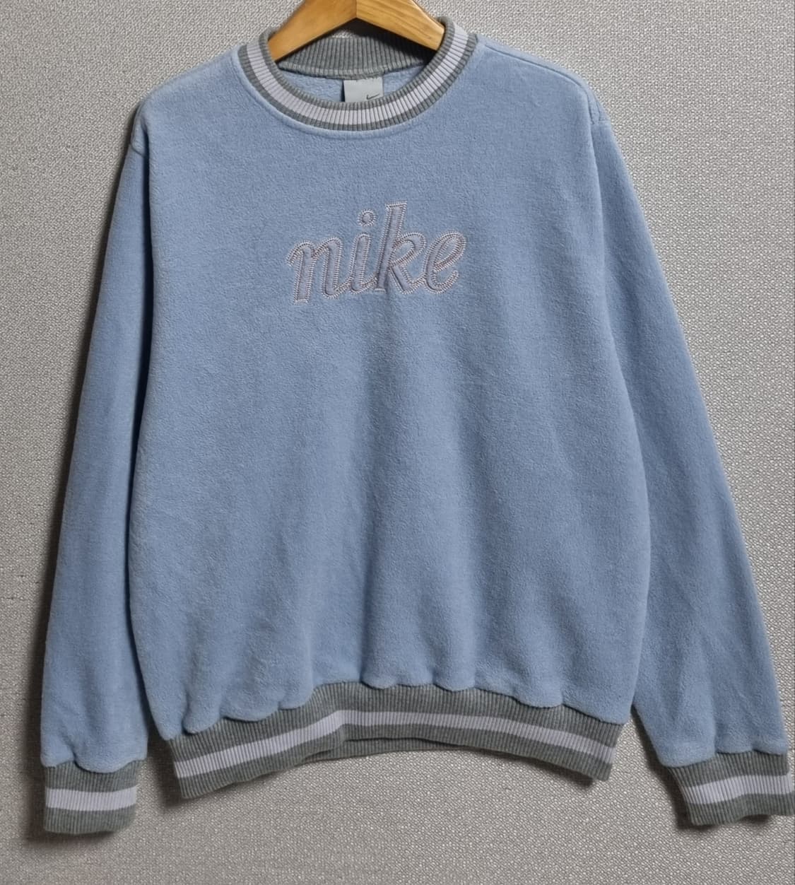 S (55) 나이키 빈티지 스카이블루 기모 후리스 맨투맨 상품이미지1