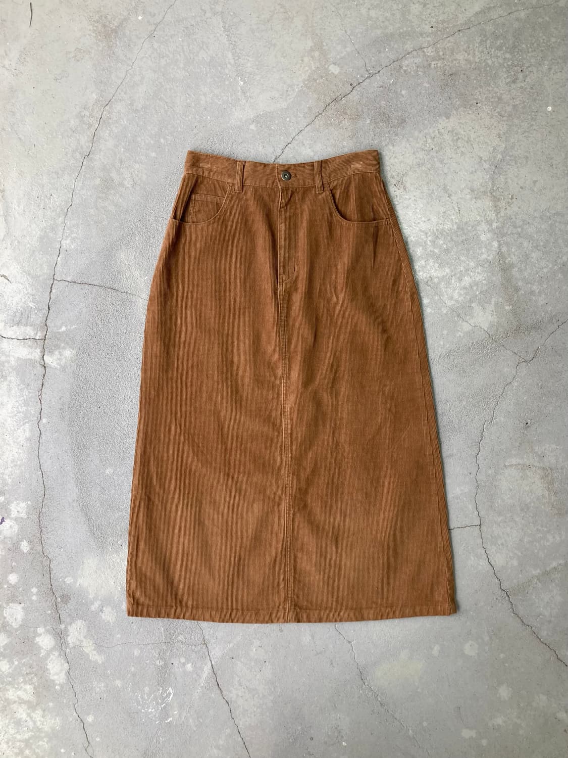 caramel brown corduroy long skirt 상품이미지1