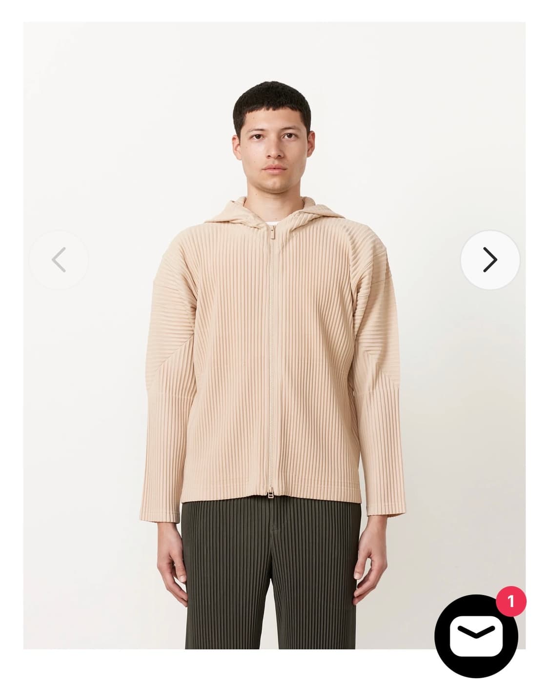 옴므플리세 후드집업 베이지 상품이미지2