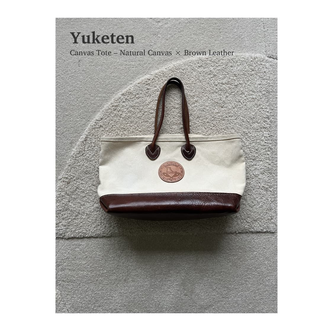 유케텐 가죽 캔버스 토트백 상품이미지1