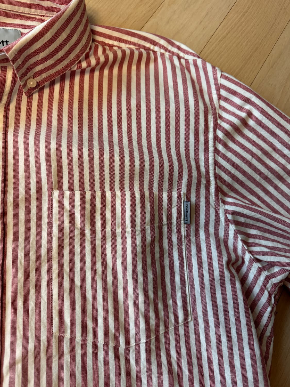 칼하트 wip 레드 스트라이프 셔츠 XL 상품이미지4