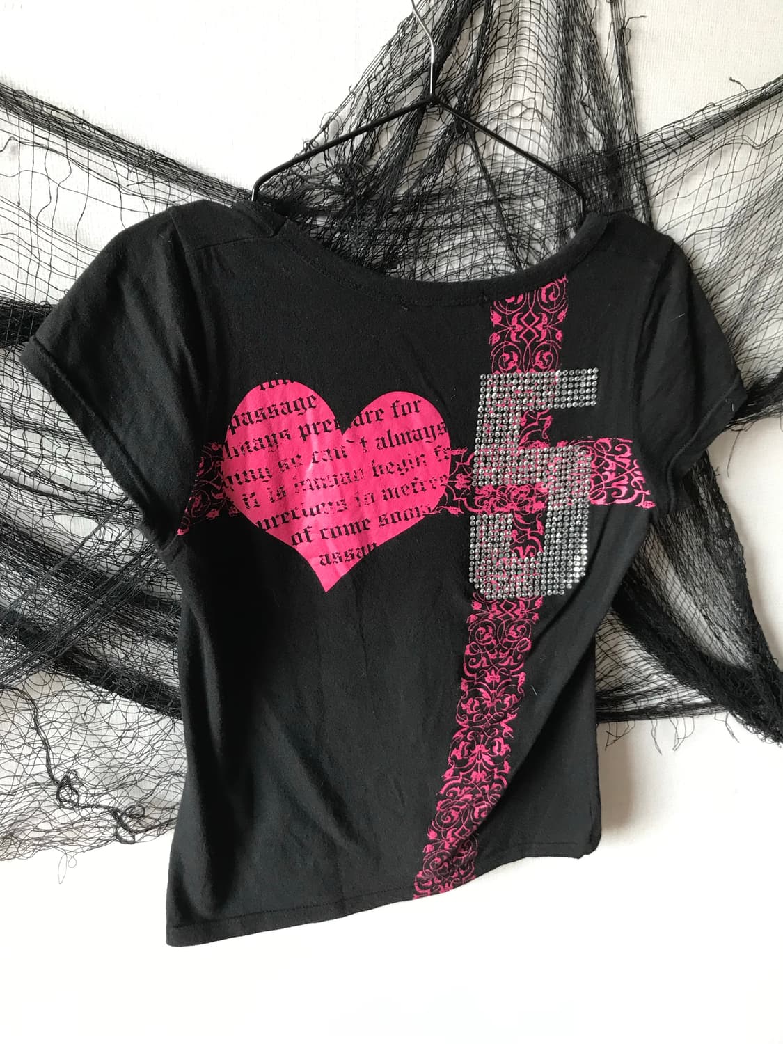 Punk 00s mood beads printing halfsleeve  상품이미지6