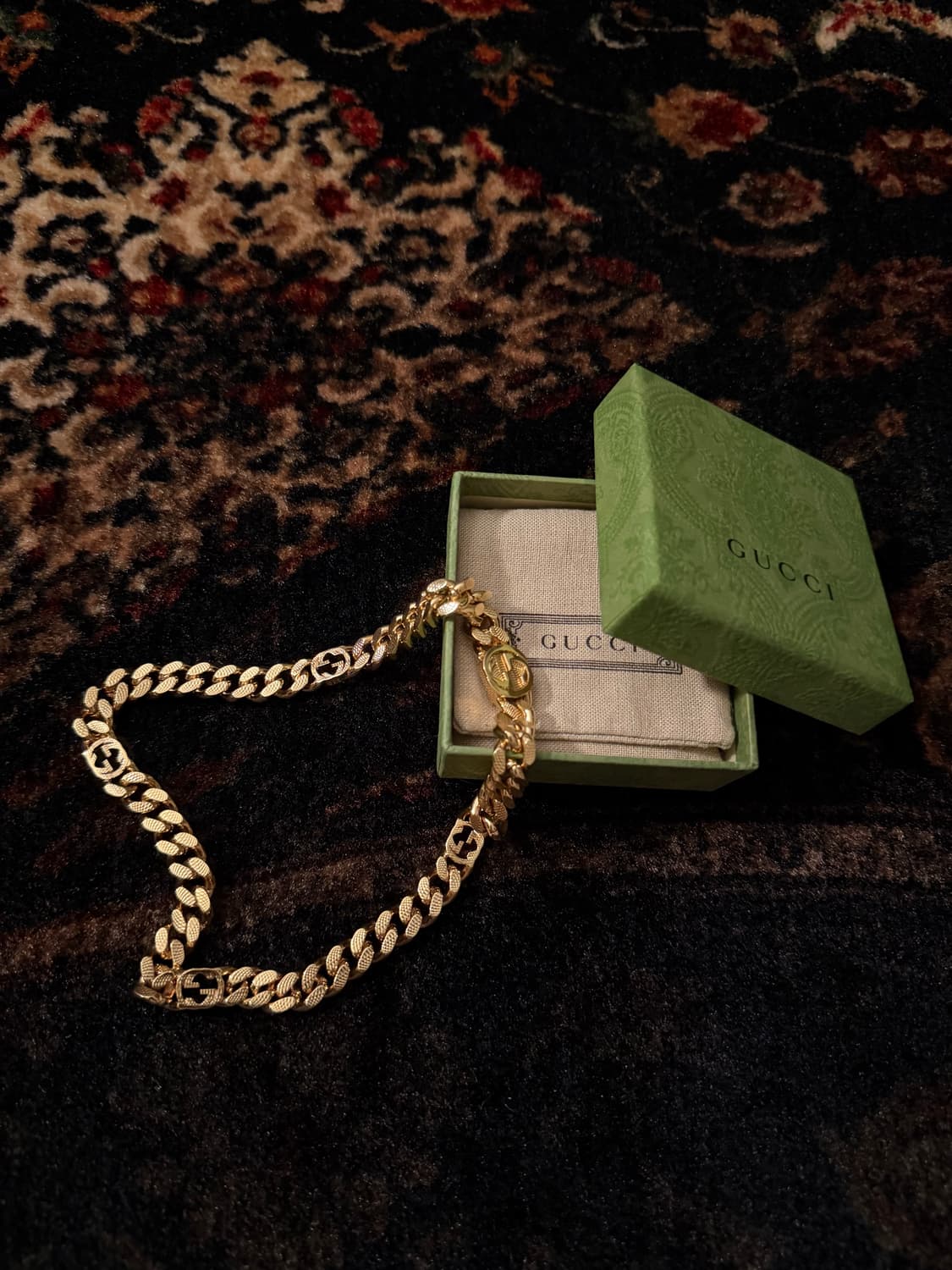 정품 구찌 팔라듐 골드 목걸이 상품이미지3