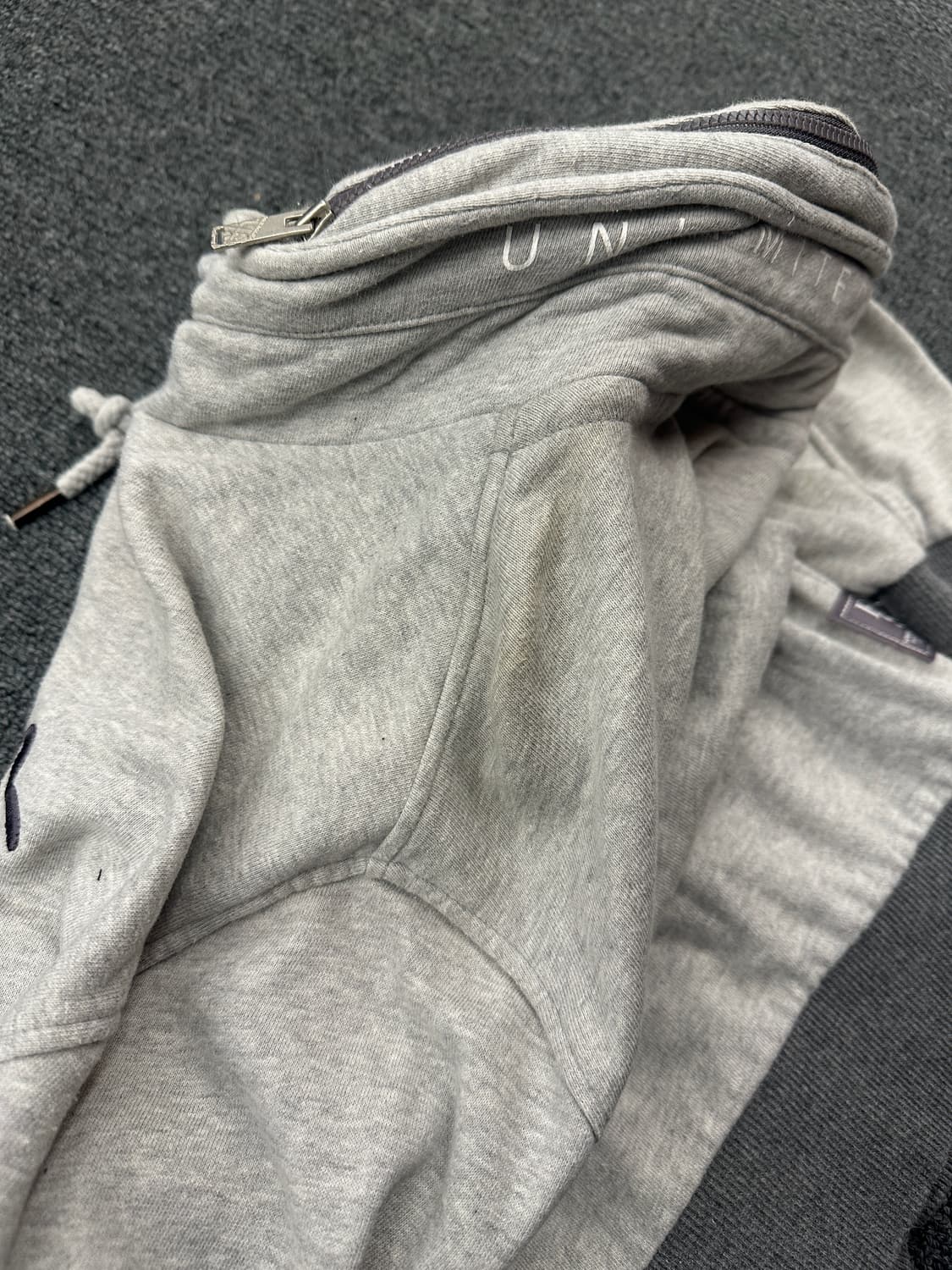 L) 에비수 스몰로고 그레이 후드집업 상품이미지7