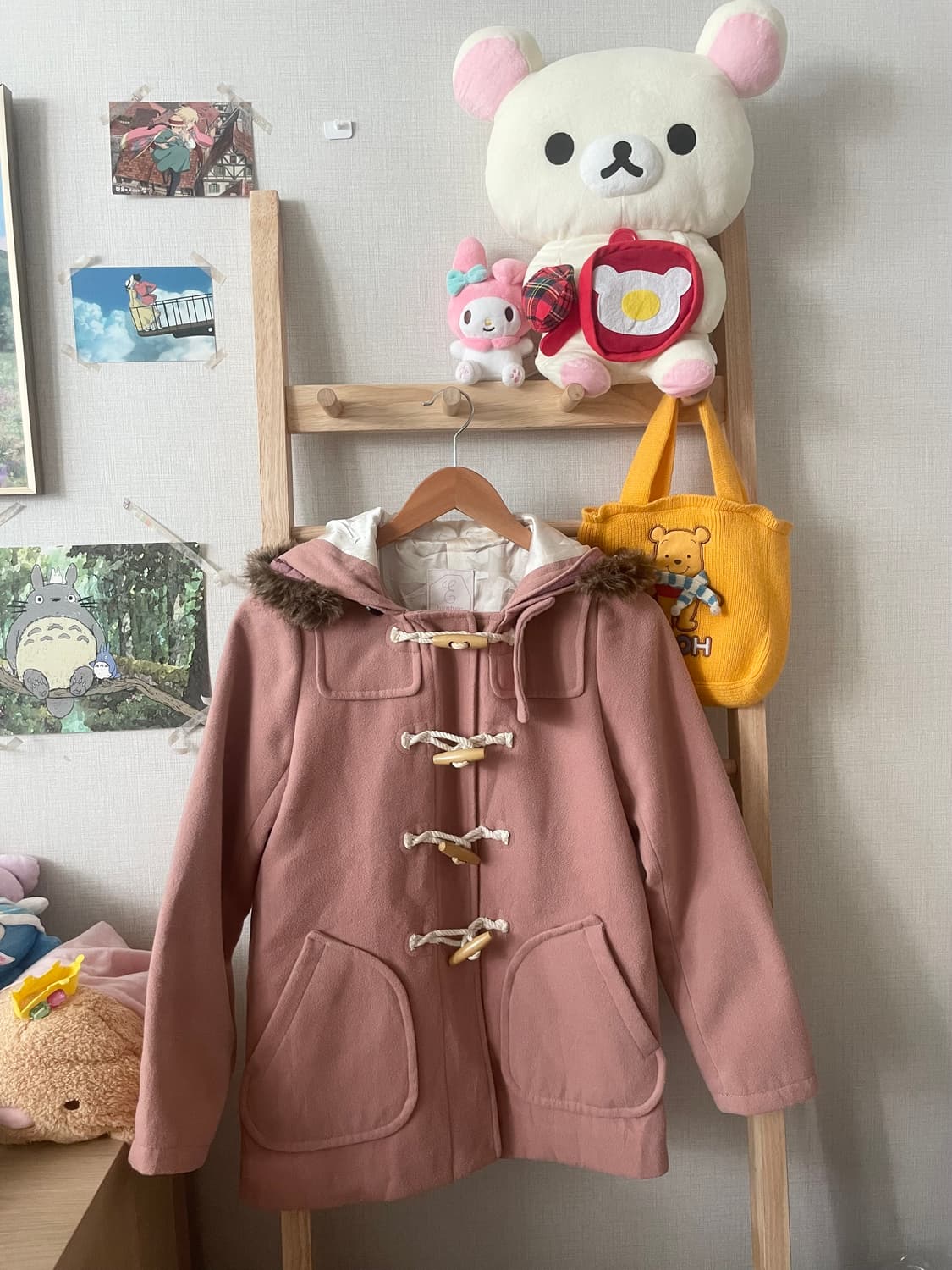 모리걸 빈티지 핑크 퍼 숏떡코 💗🤍 상품이미지1