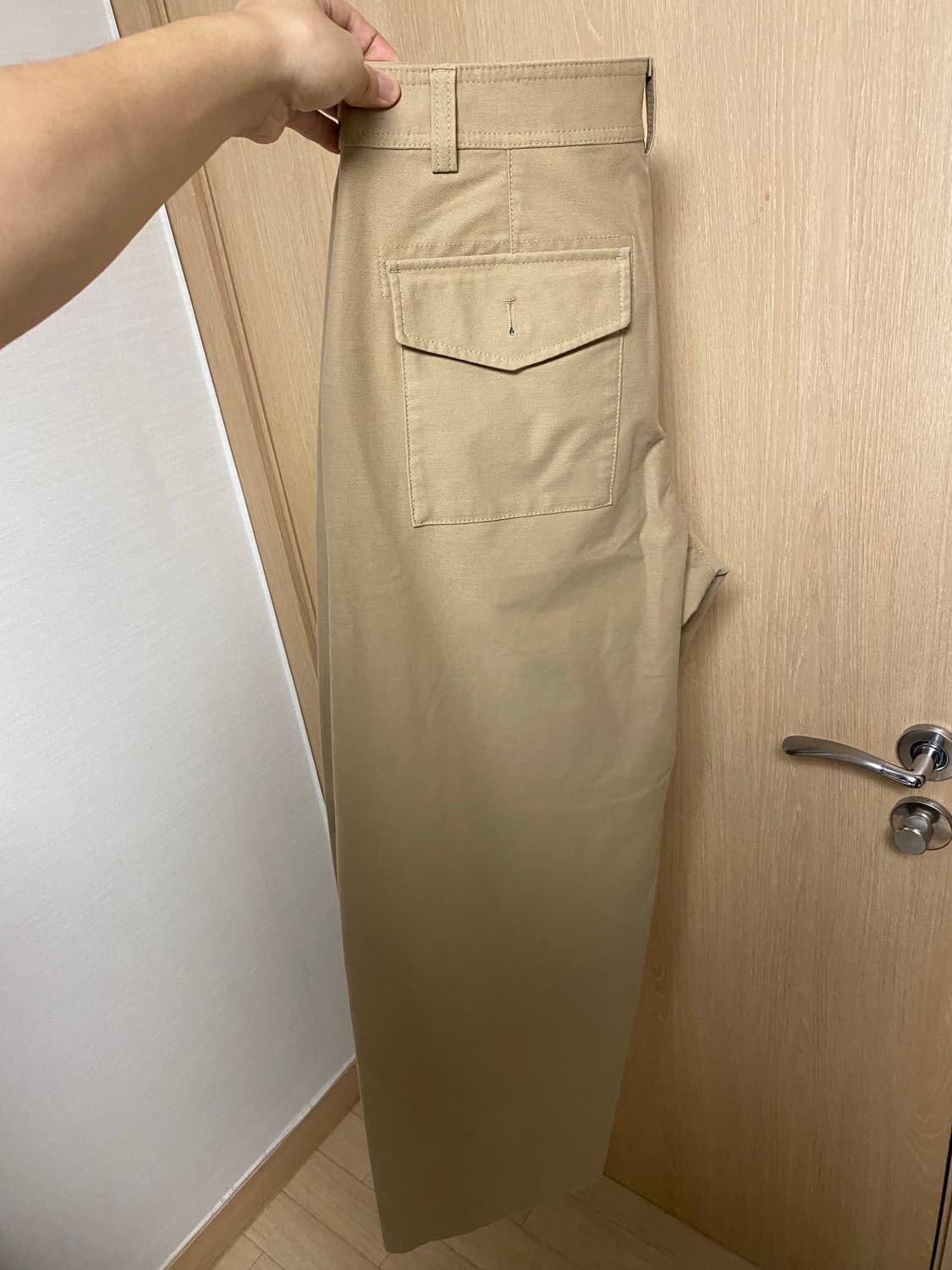 폴로 반집업 니트 그린 L/유니클로 저지베럴 팬츠 베이지 XL 상품이미지4