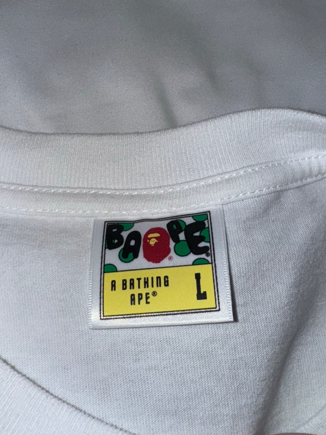 베이프 퍼스트 카모 컬리지 티셔츠 화이트 그린 L 상품이미지2