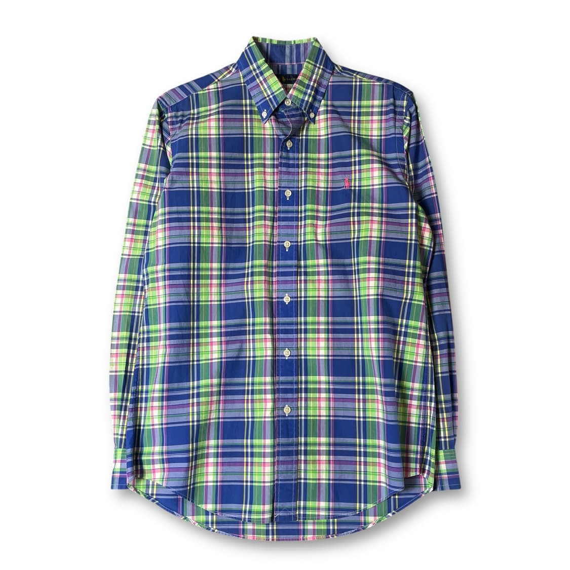 폴로랄프로렌 블루 핑크 그린 체크 긴팔 셔츠 S  상품이미지1