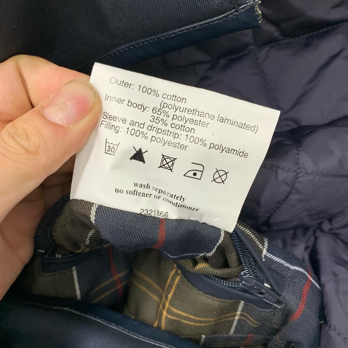 바버 인터네셔널 네이비 워터프루프 싱글 롱 자켓  상품이미지8