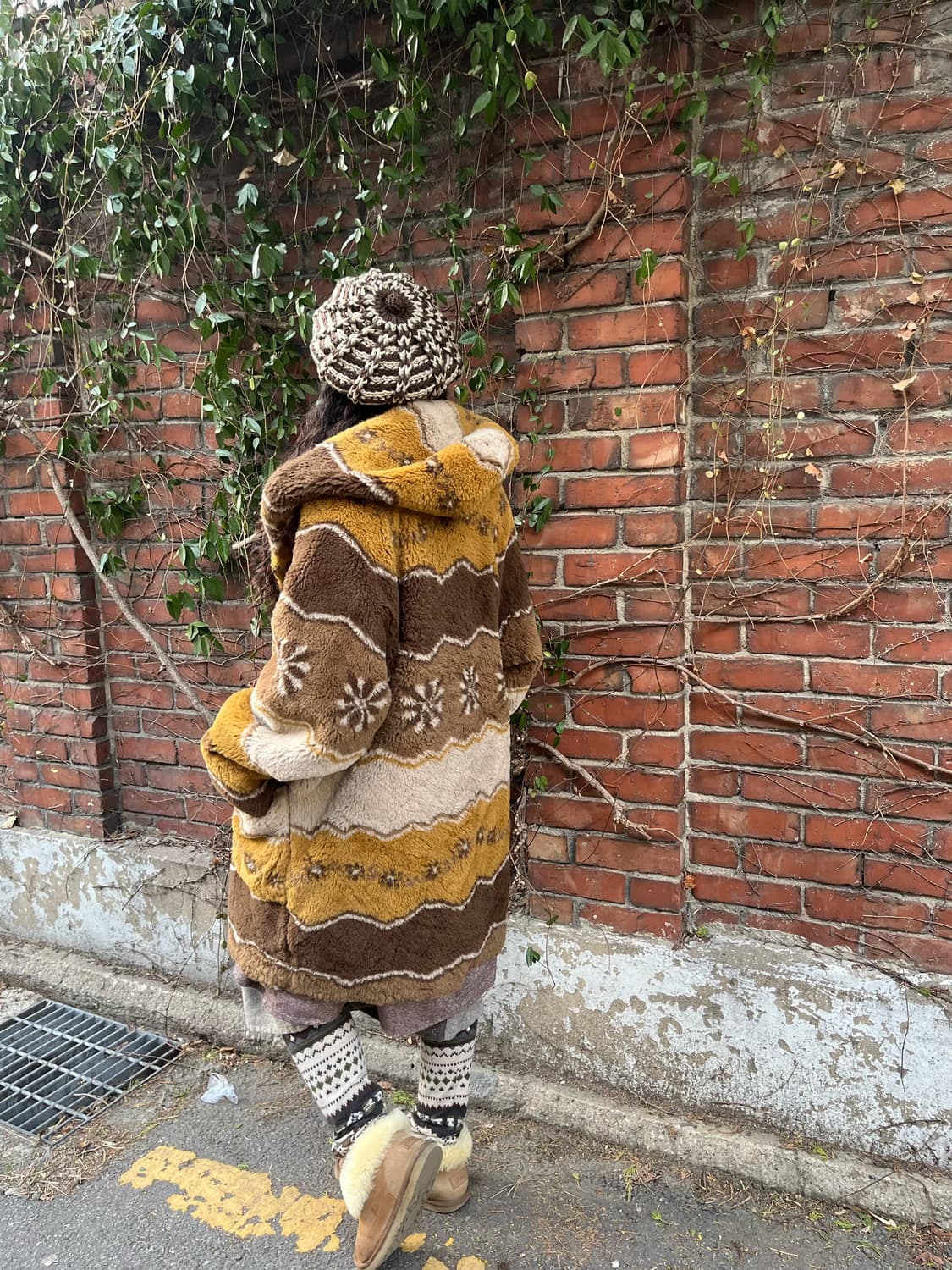 겨울 히피 에코 퍼 코트 상품이미지7