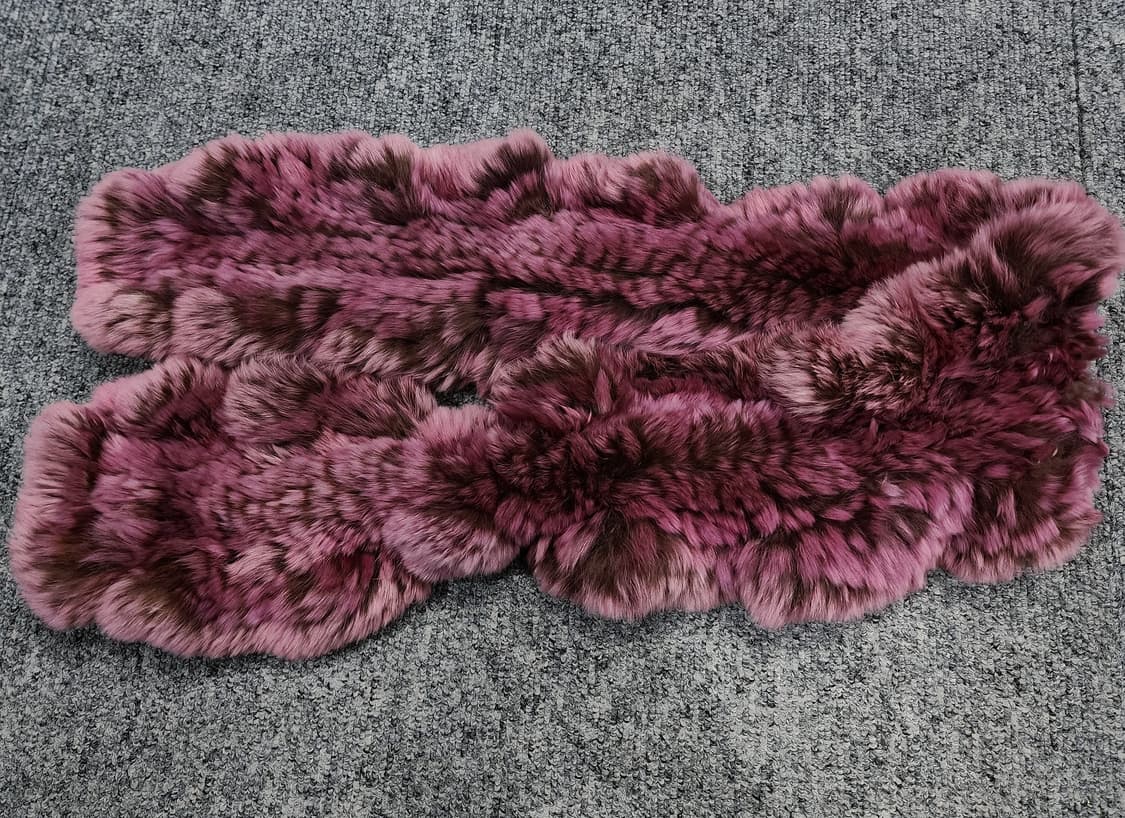 파코라반 빈티지 로즈 렉스 토끼털 퍼 머플러 목도리 상품이미지2