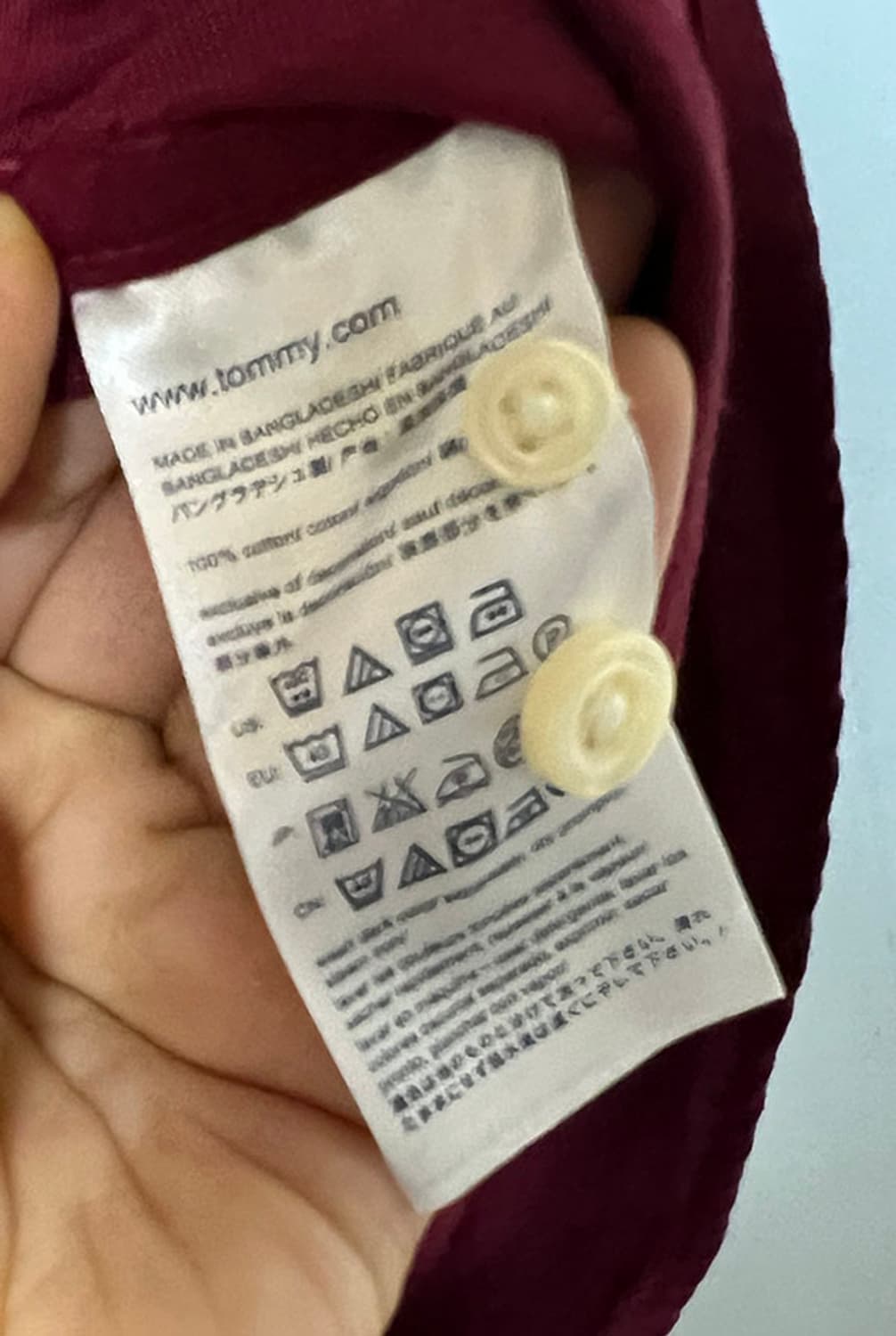 타미힐피거 남자 가먼트다잉 옥스포드 버건디 긴팔셔츠 춘추복 L 100 상품이미지5