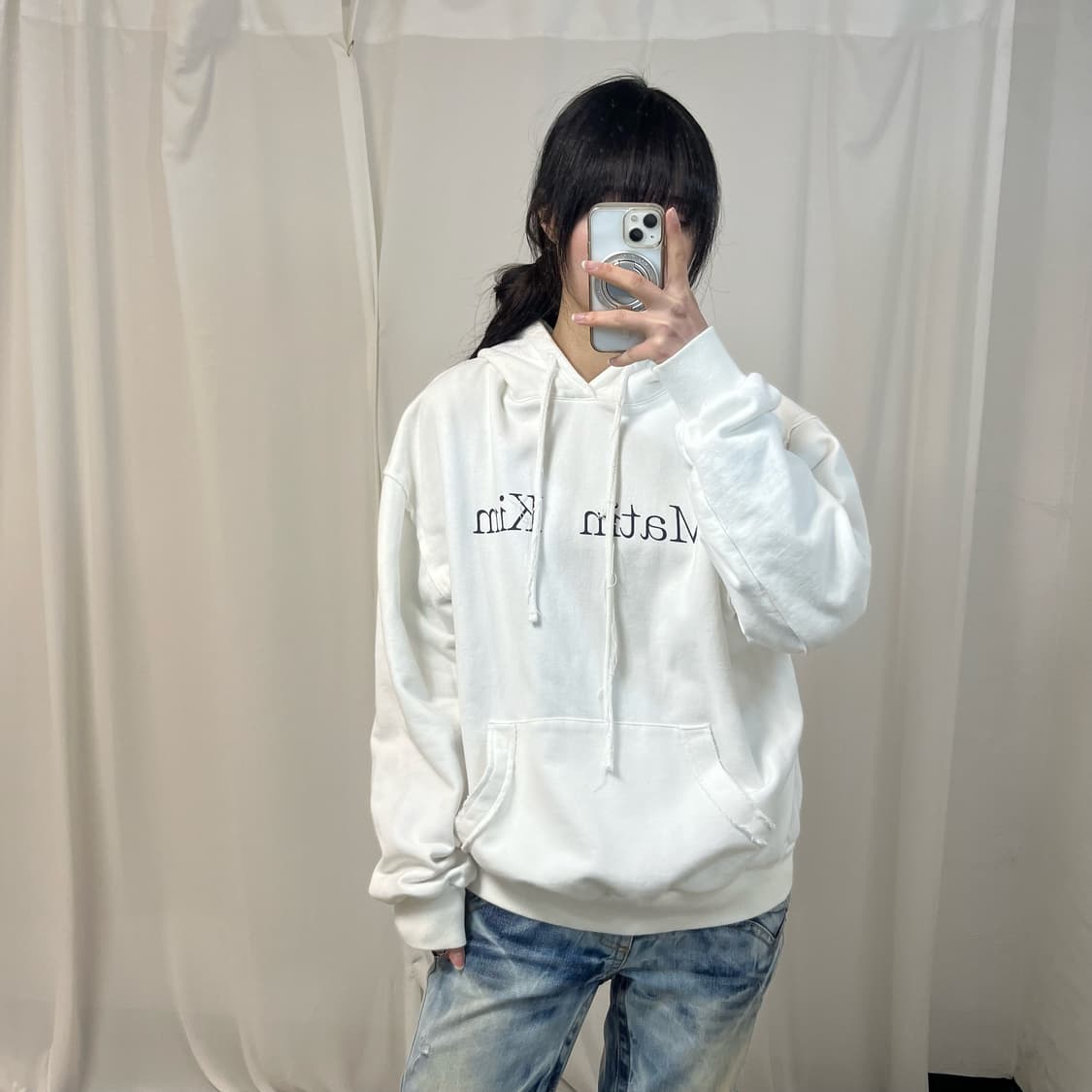 Matin Kim white hoodie  상품이미지1