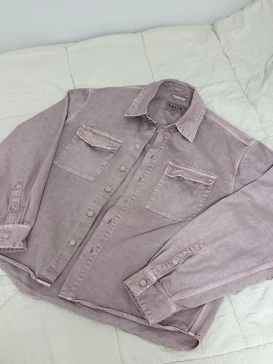 솔리드옴므 워싱 데님  셔츠 트리커 자켓 라지 상품이미지1