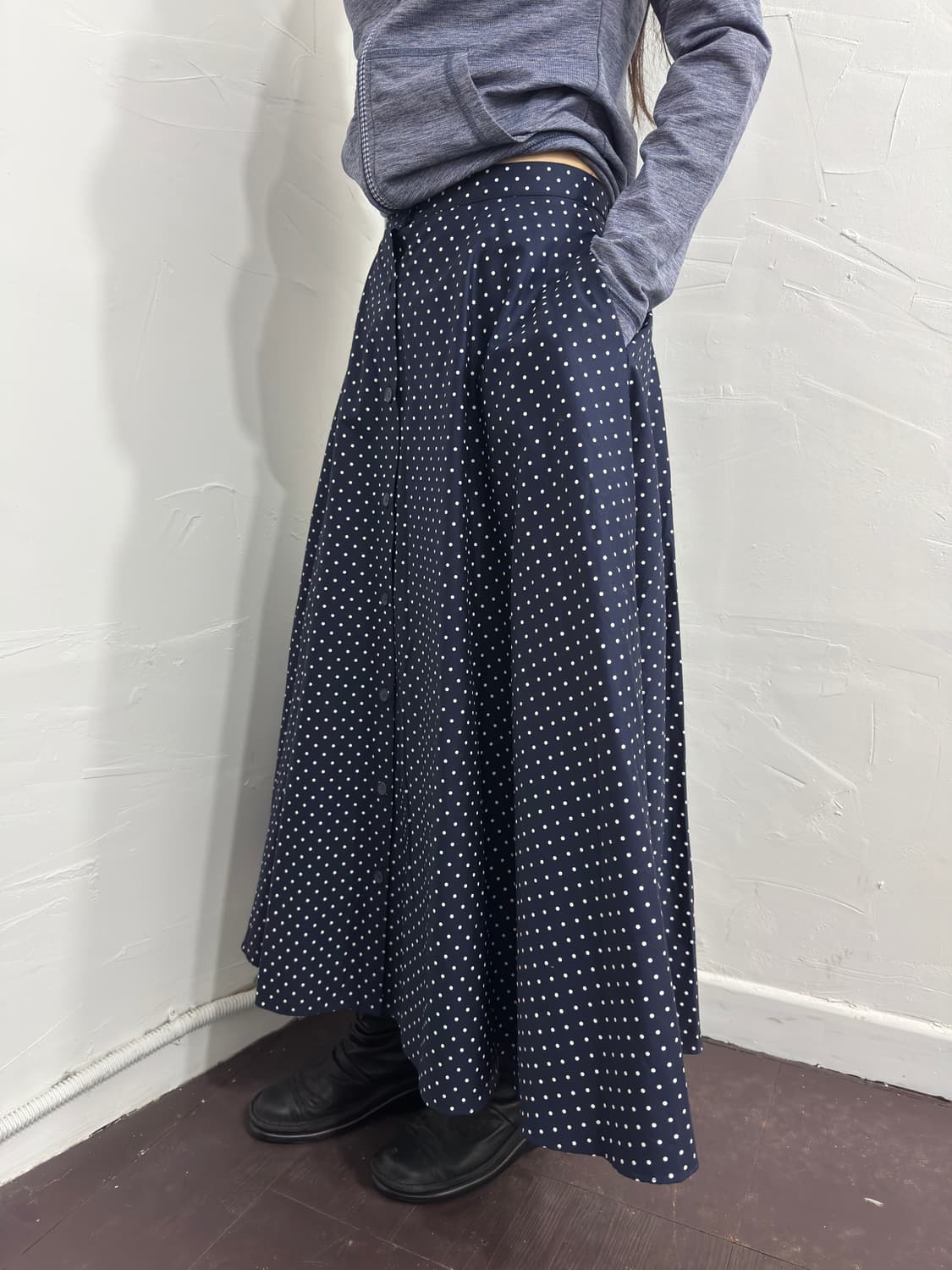 uniqlo dot button skirt 상품이미지3