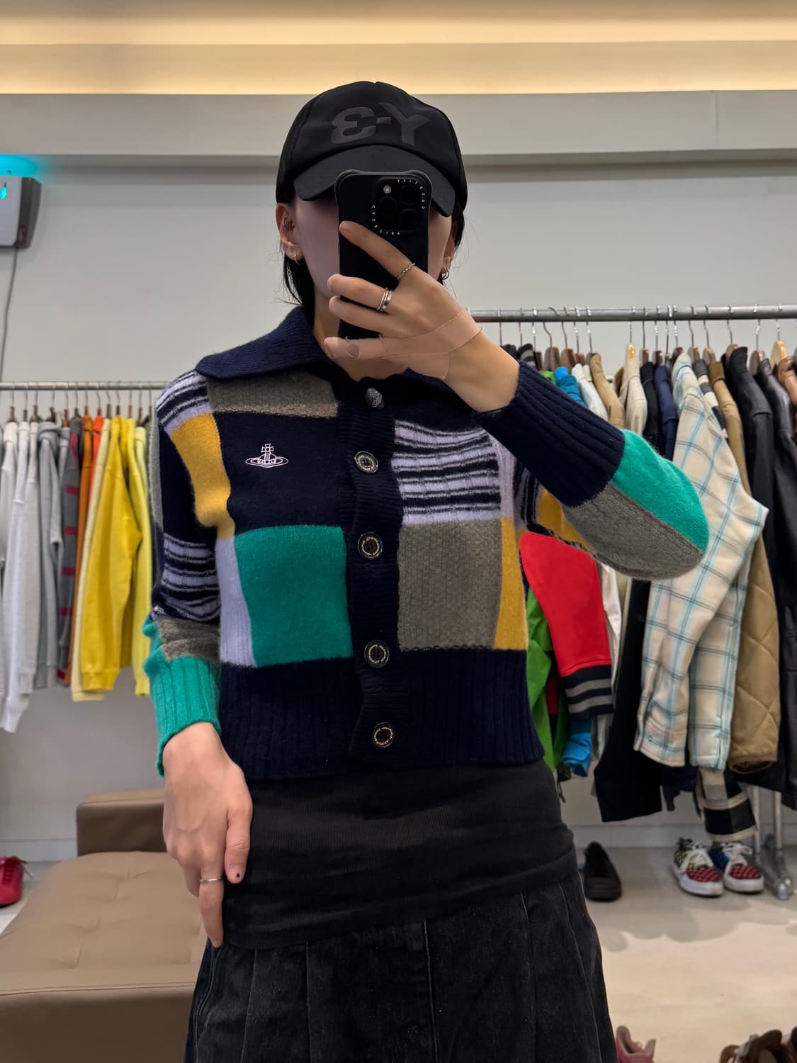 비비안웨스트우드 패치워크 라펠 울 니트 가디건 상품이미지6