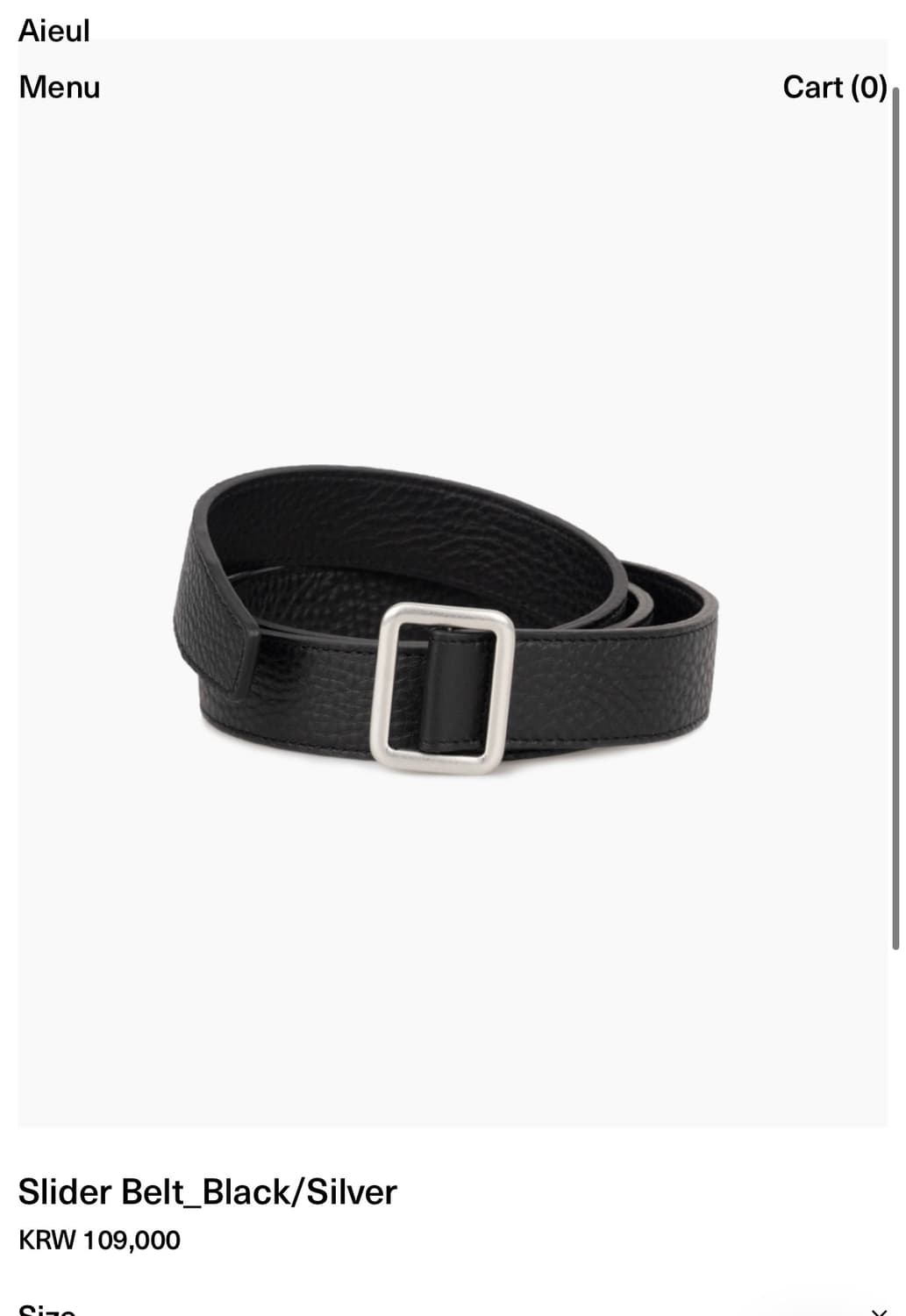 Aieul(아이엘) Slider Belt_Black/Silver  상품이미지1