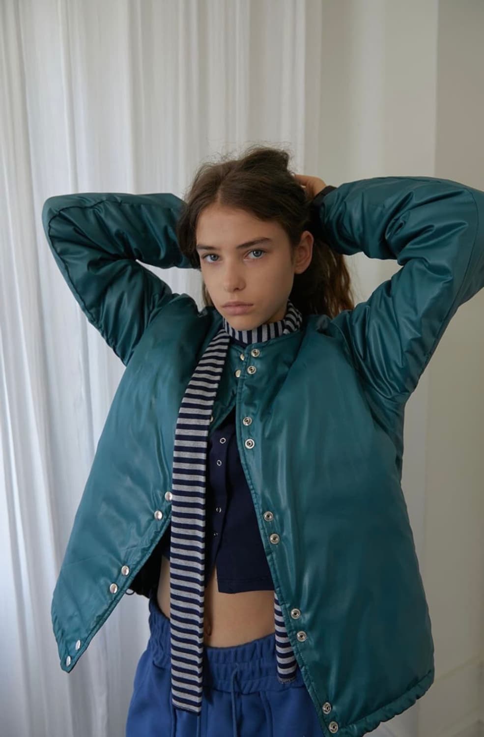 노컨텐츠 경량패딩 리버시블 (블랙/그린) 상품이미지6