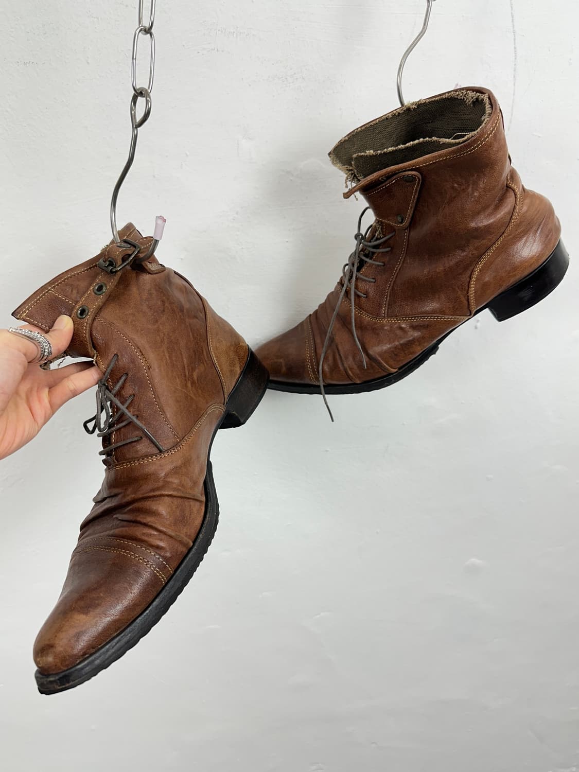 Alfredo Bannister Distressed Draped Leat 상품이미지6