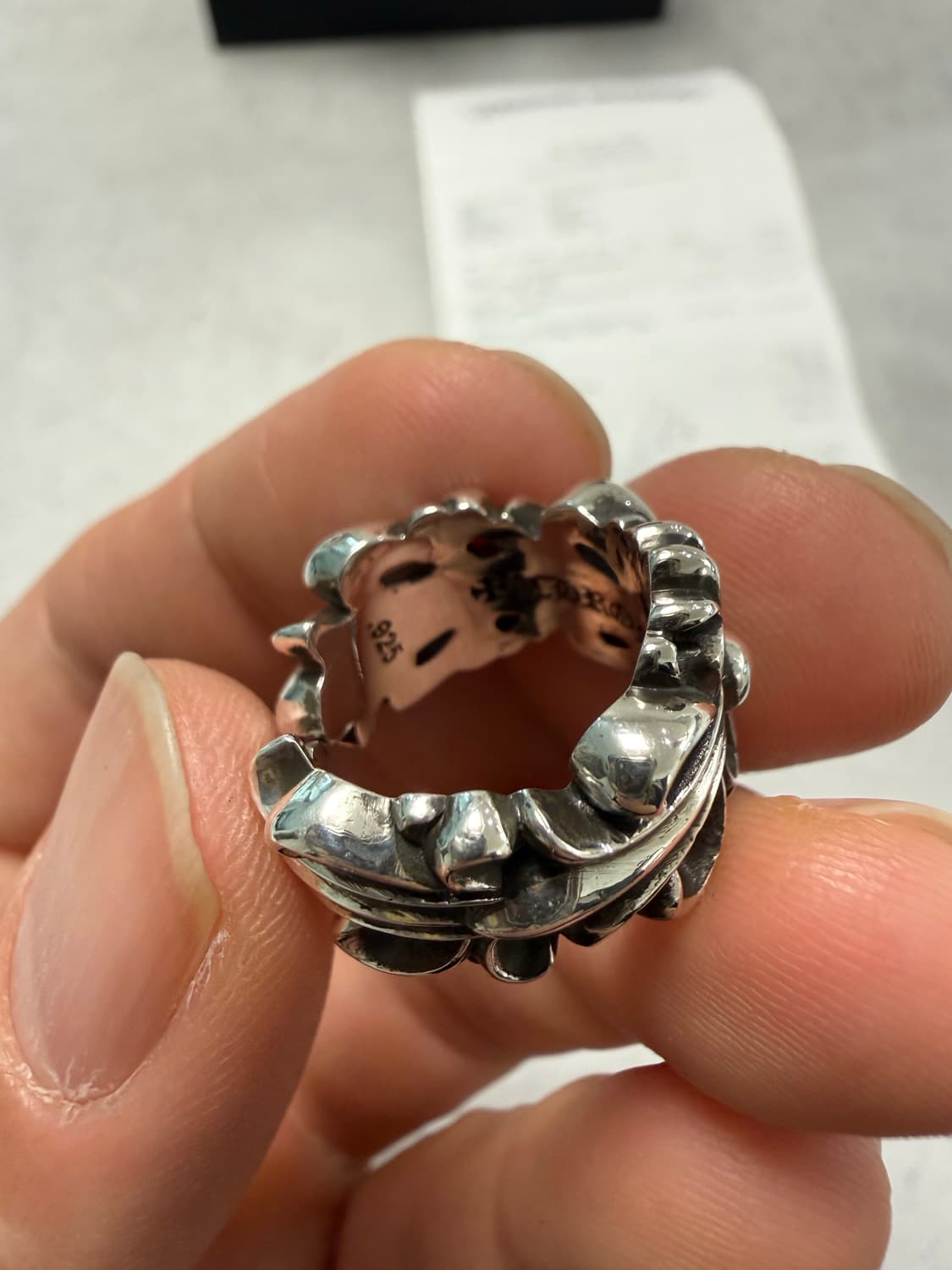 크롬하츠 더블 플로랄 크로스 링 US 4 size 상품이미지4