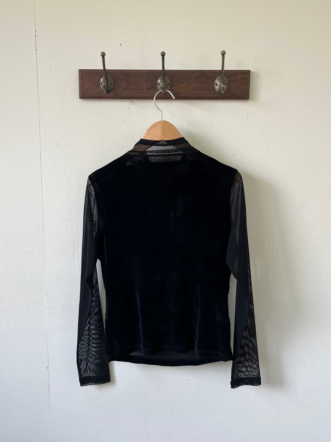 mB 블랙 시스루 블라우스 상품이미지3