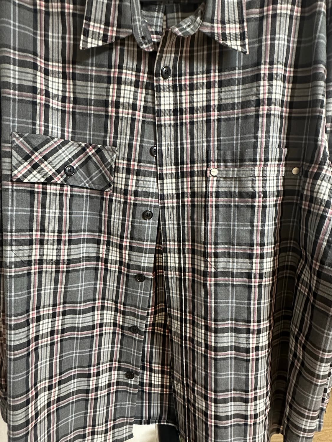 셔터 체크 셔츠 L(103-105) 상품이미지3