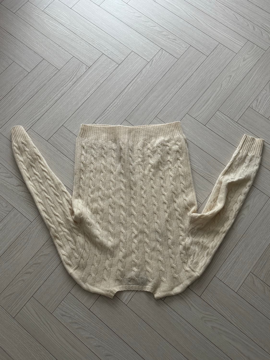 폴로 케이블니트 아이보리 라지 상품이미지2