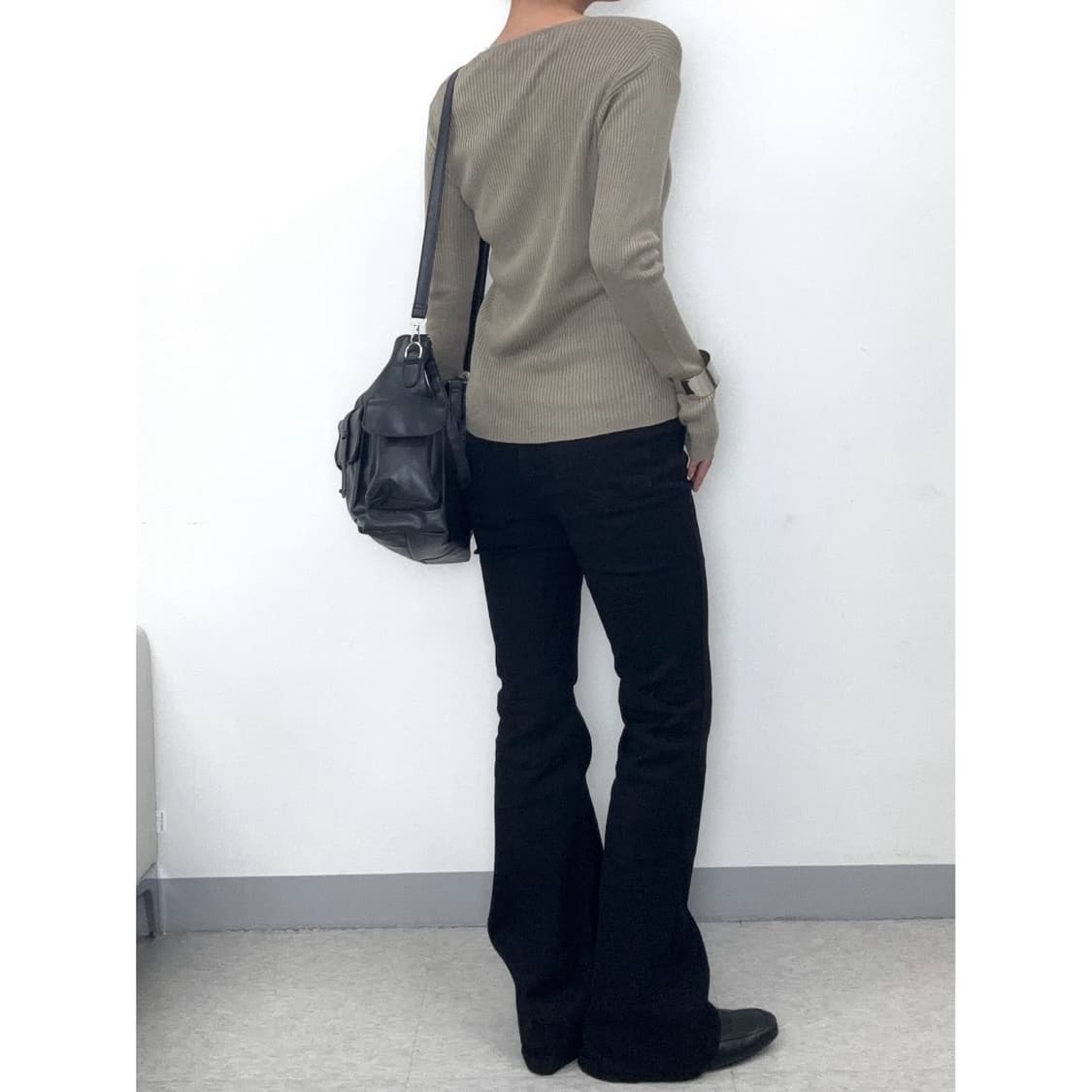 빈티지 카키 골지 롱슬리브 상품이미지4