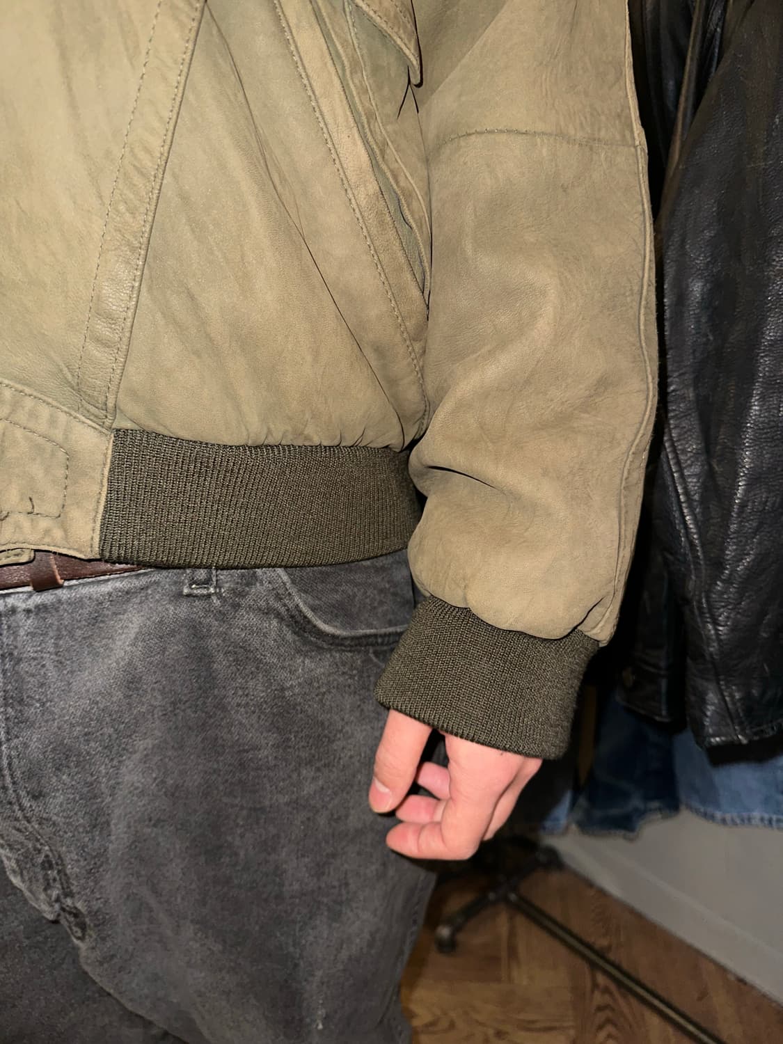 90’s Japanese shell-leather rider bomber 상품이미지7