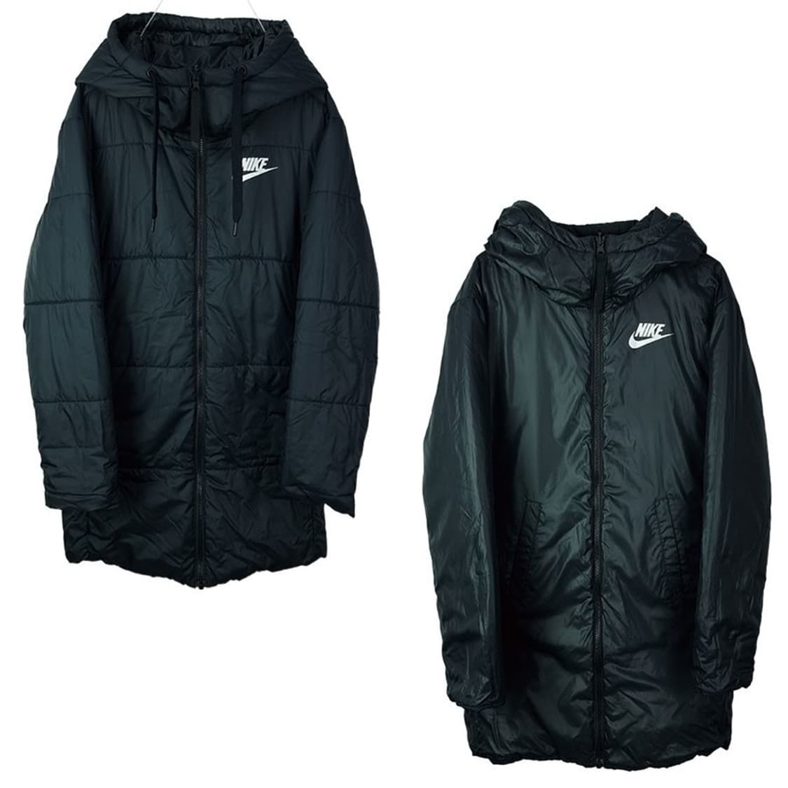 [나이키] 리버시블 양면 빅로고 롱 패딩 블랙 M16880 상품이미지2