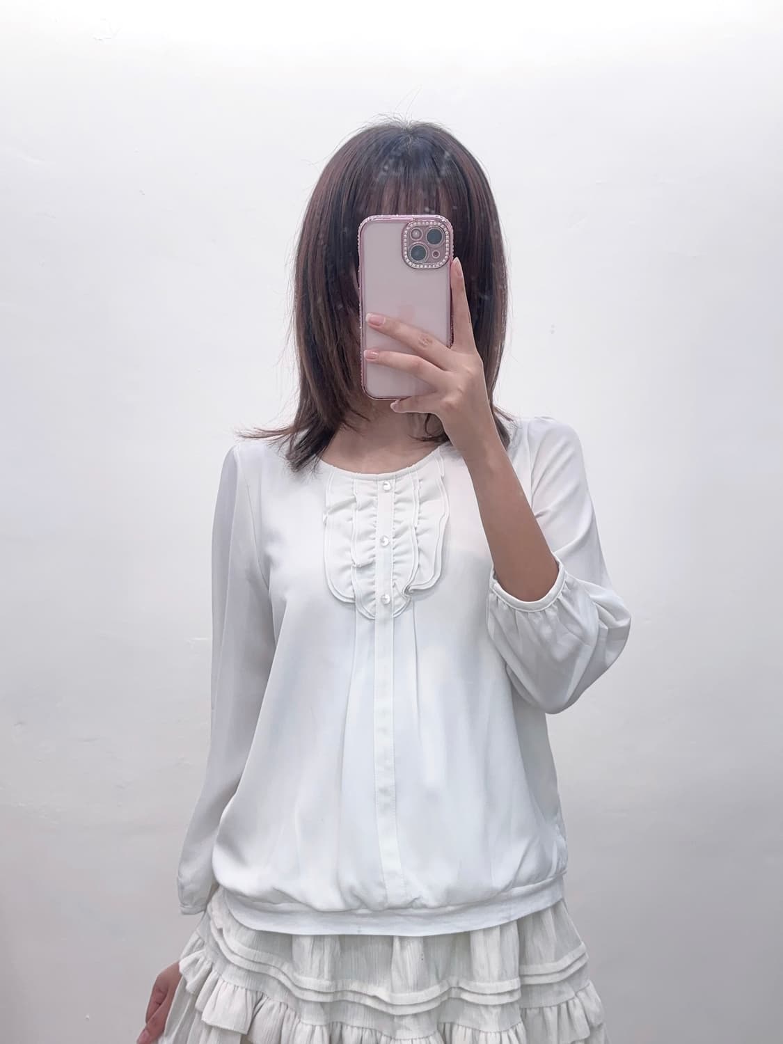 soup 달천깔 화이트 프릴 블라우스 (착샷o) /고딕 공겜여주 모리걸 상품이미지3