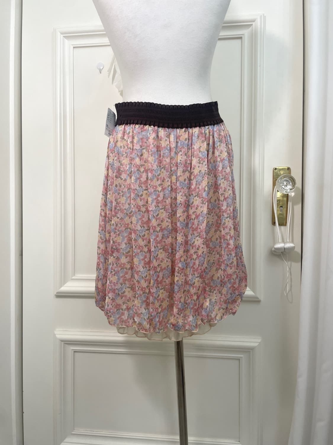 pink pastel flower pattern banding midi 상품이미지4