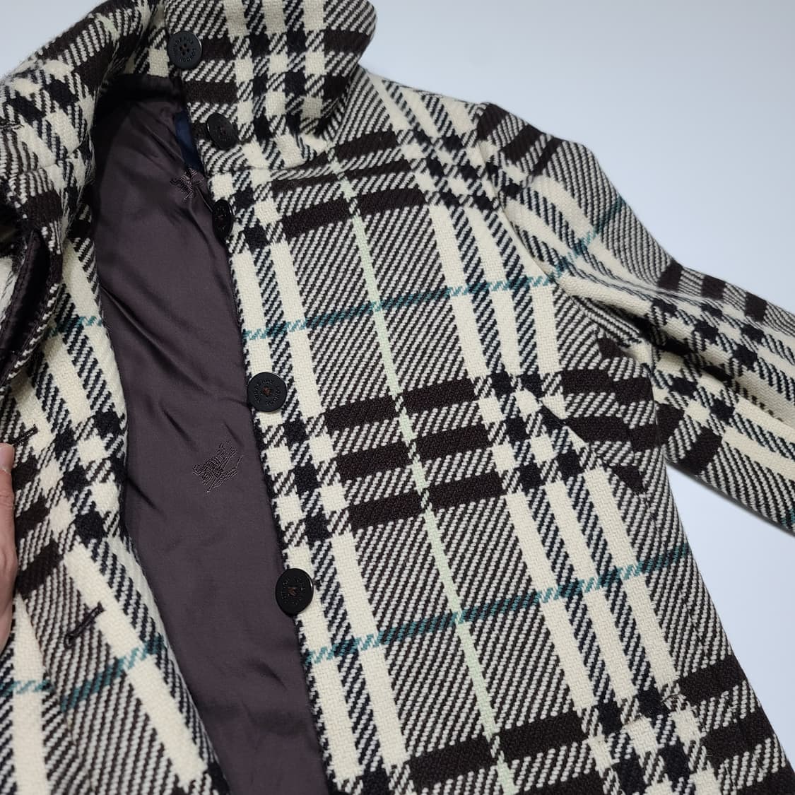 버버리 노바체크 울 롱코트[XS] 상품이미지6