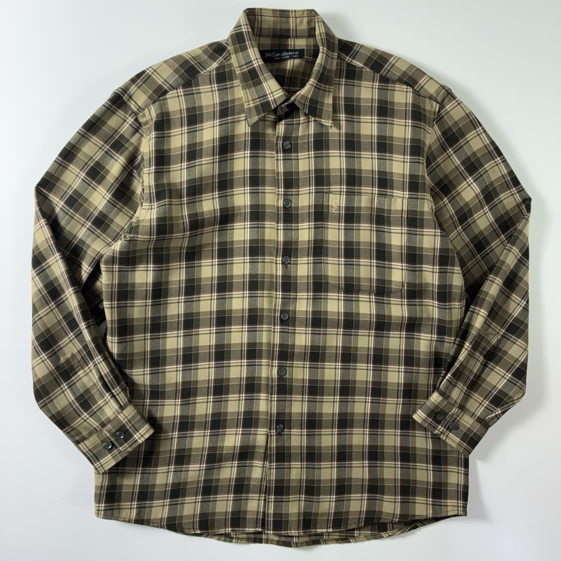 Yves Saint Laurent  입생로랑 울 타탄체크 베이지 셔츠 상품이미지1