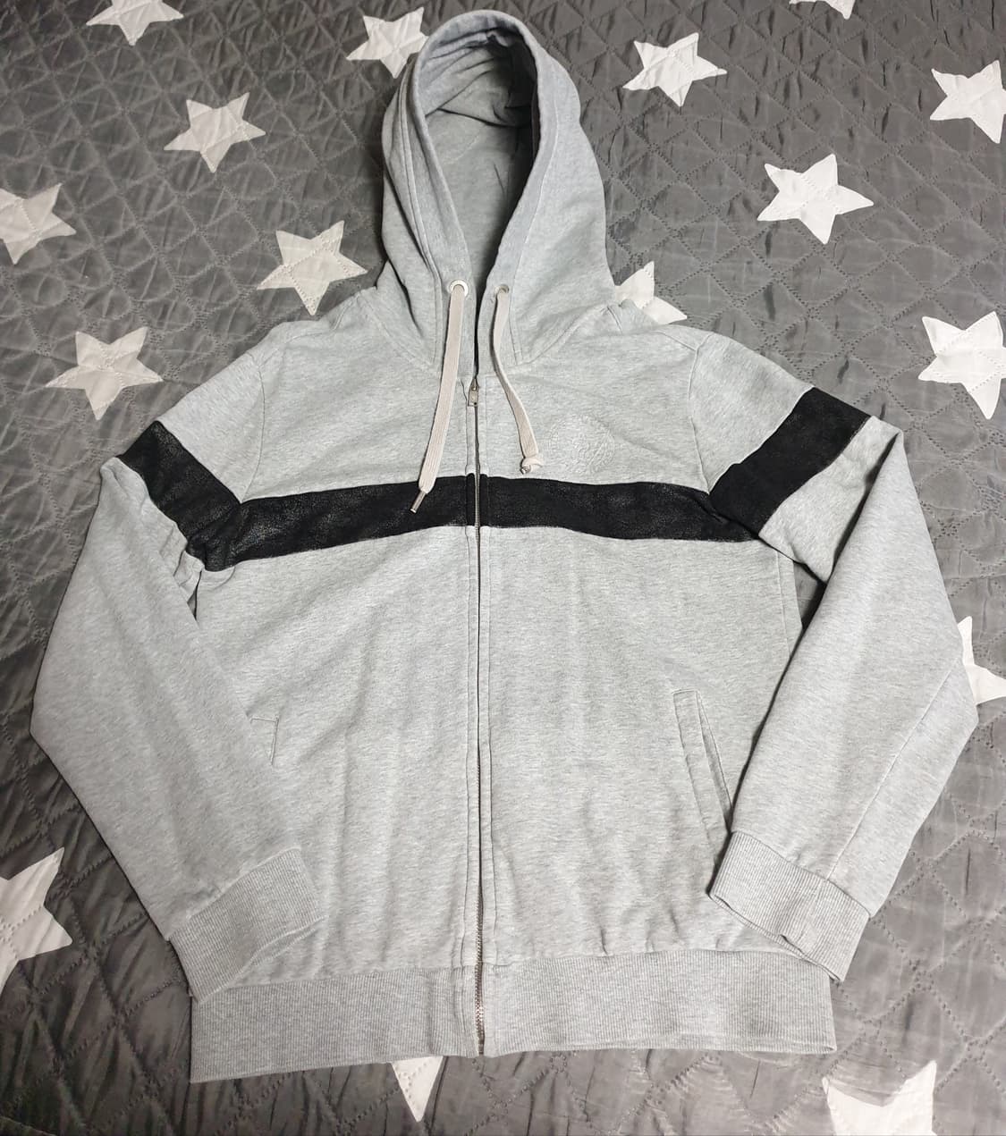 게스 올드스쿨 음각로고 혜비코튼 후드집업 그레이 (L) 상품이미지1