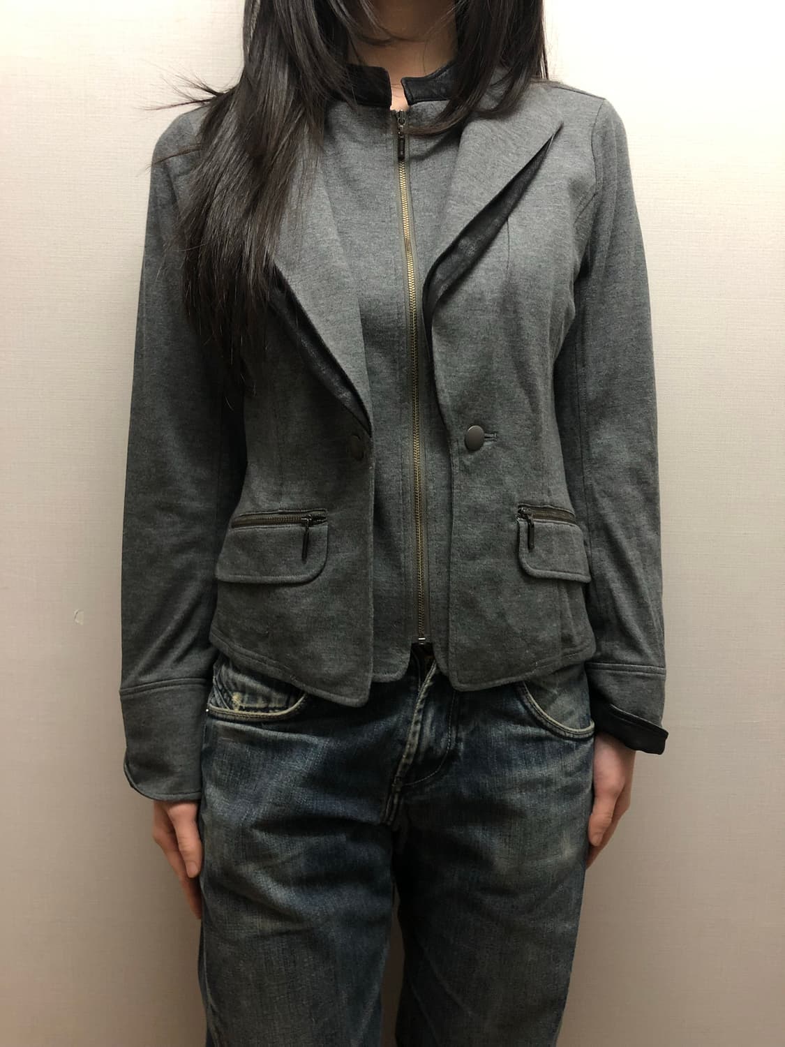 빈티지 그레이 펑크 자켓 상품이미지2