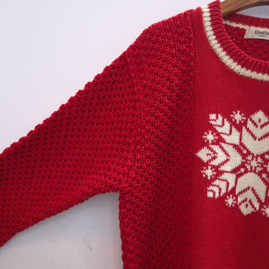 울혼방 눈꽃 레드 니트 일본제 상품이미지5