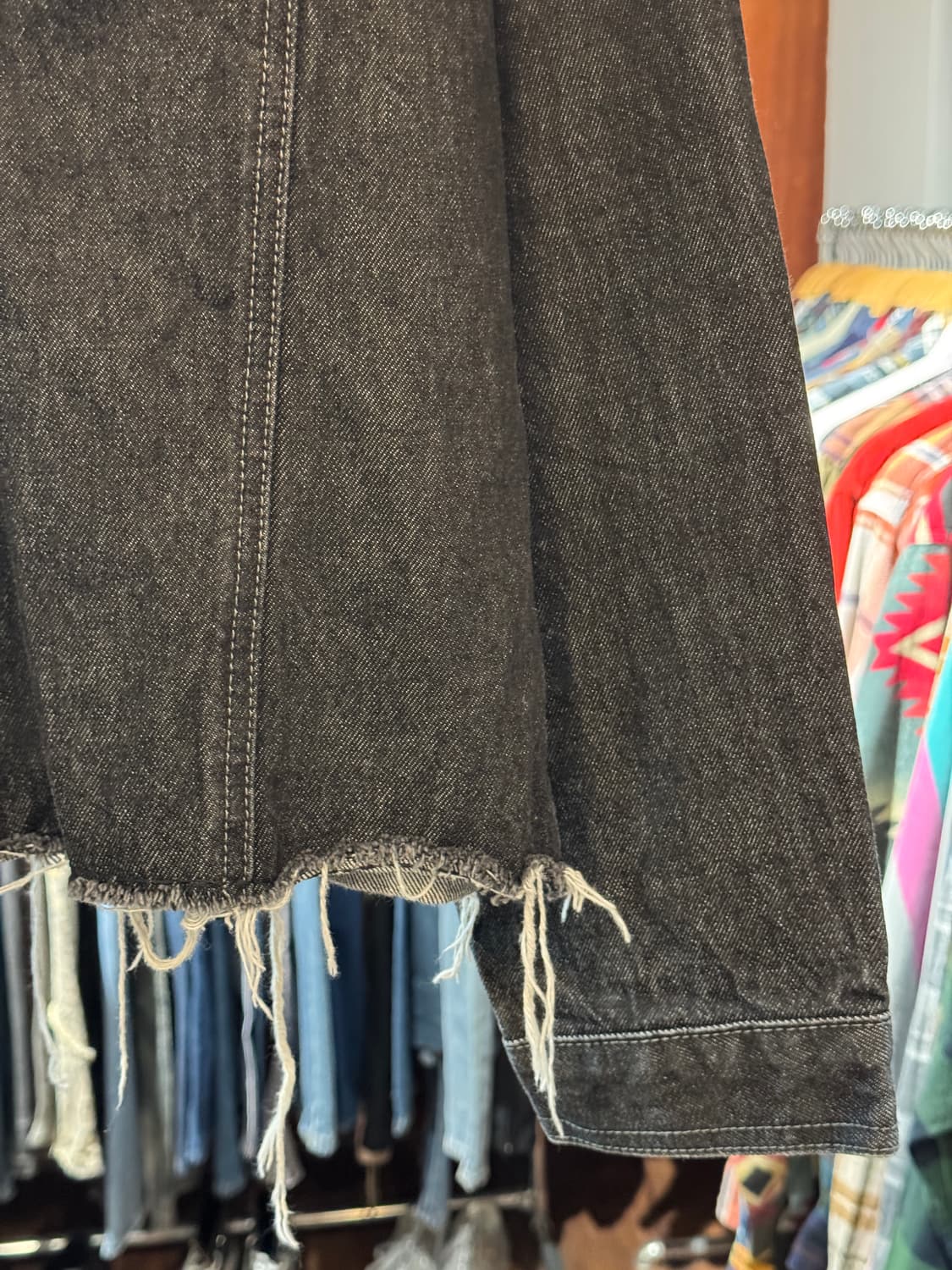 션존 오버핏 흑청 데님자켓 빈티지 올드스쿨 sean john XXL 상품이미지3