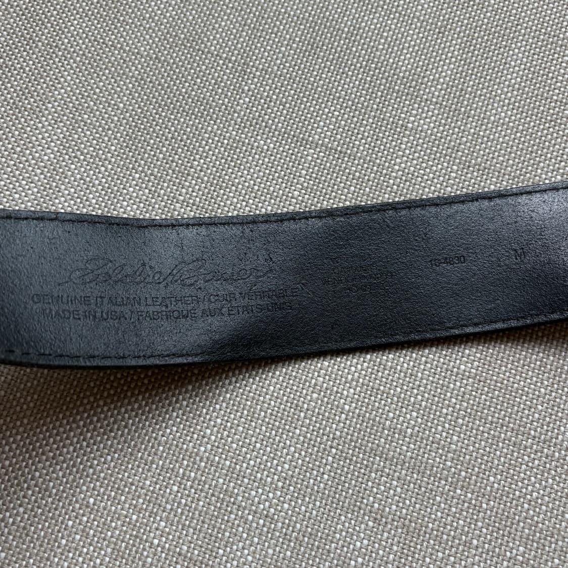 [34-35] USA Eddie Bauer 블랙 이탈리안 레더 벨트 상품이미지9