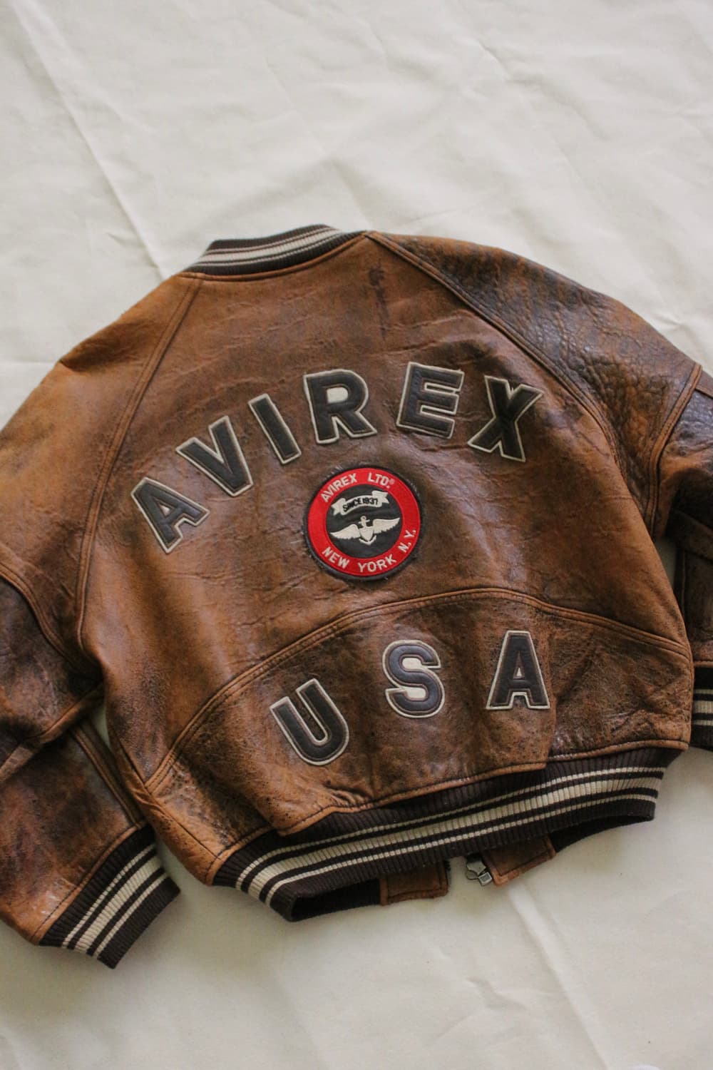 90s 아비렉스 아이콘 레더 바시티 자켓 상품이미지1
